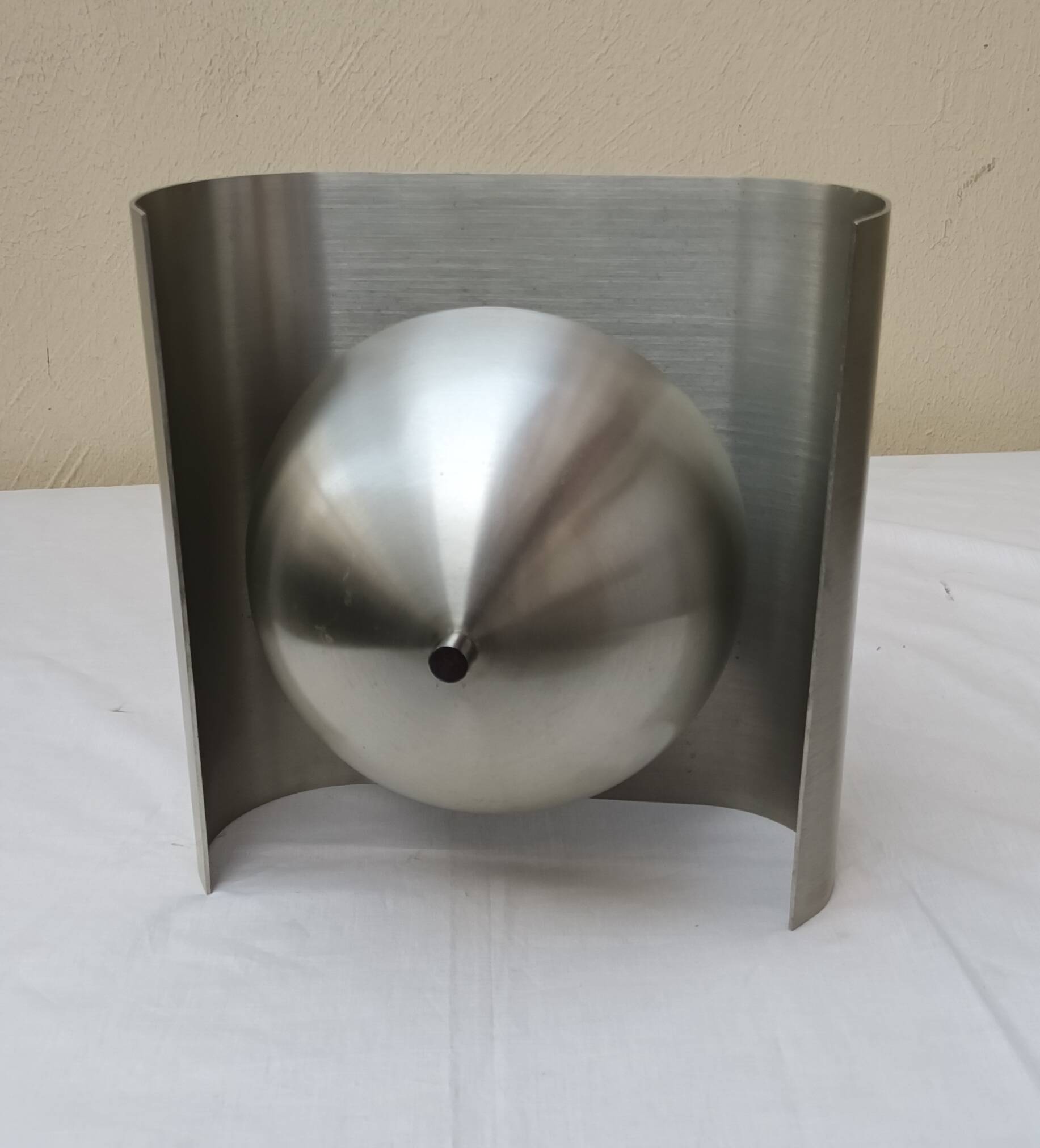 Space Age wall light in brushed aluminium from the 1970s.