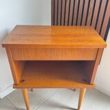 Vintage light wood bedside table
