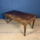 Old decorated wooden kitchen table