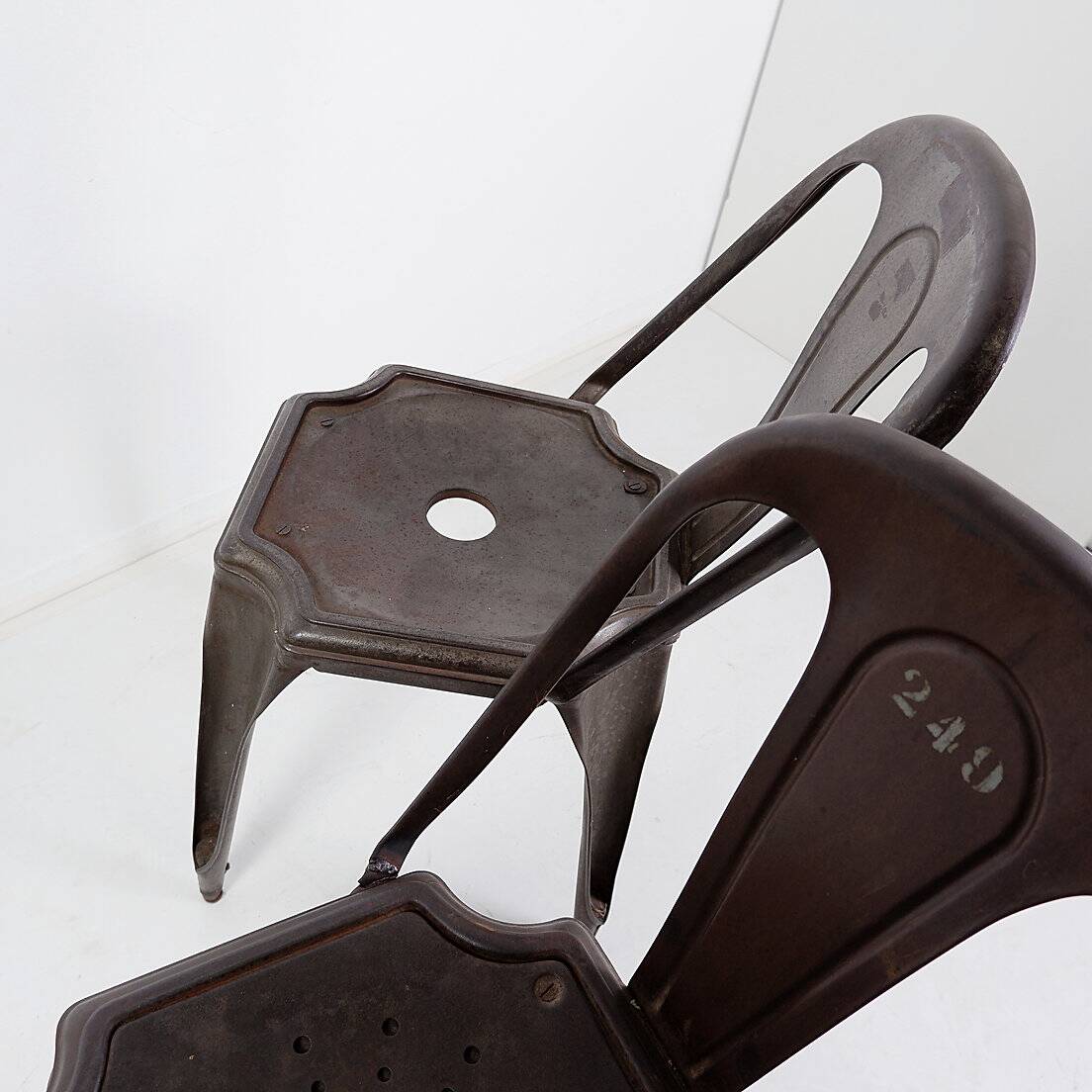 Stackable Industrial Bistro Chairs by Fibrocit of Belgium - Set of 4 - 1950s