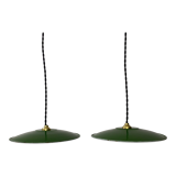 Pair of old vintage enamelled suspensions