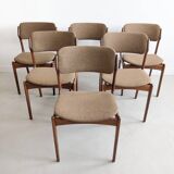 Set of 6 'Model 49' Dining Chairs by Erik Buck for Oddense Maskinsnedkeri 1960's