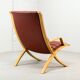 Padded Red Leather High Back AX Lounge Chairs by Hvidt and Molgaard Nielsen