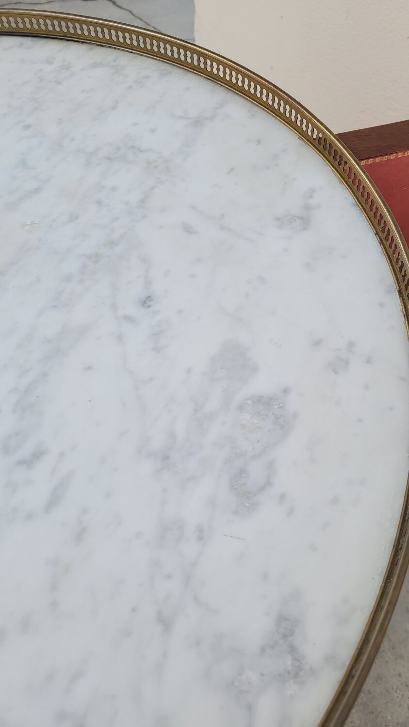 Antique Louis xvi style marble hot water bottle coffee table