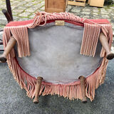 Pink velvet toad armchair