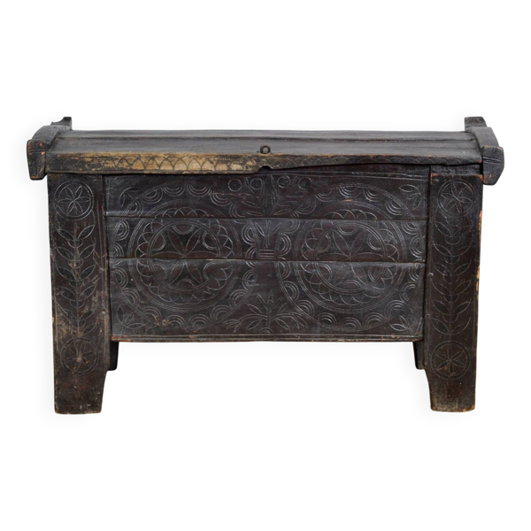Coffre de berger antique, années 1850