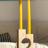 Travertine candle holder, 1970