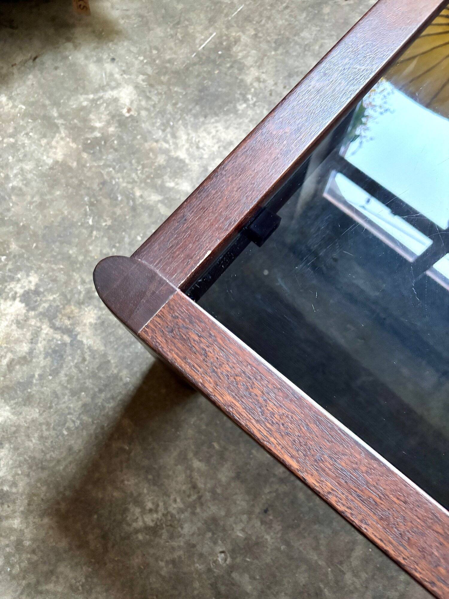 Teak and smoked glass coffee table produced by Ekornes, Denmark