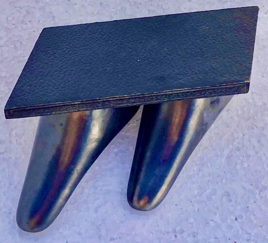 Porte-pipe céramique noir irisé forme libre 50's