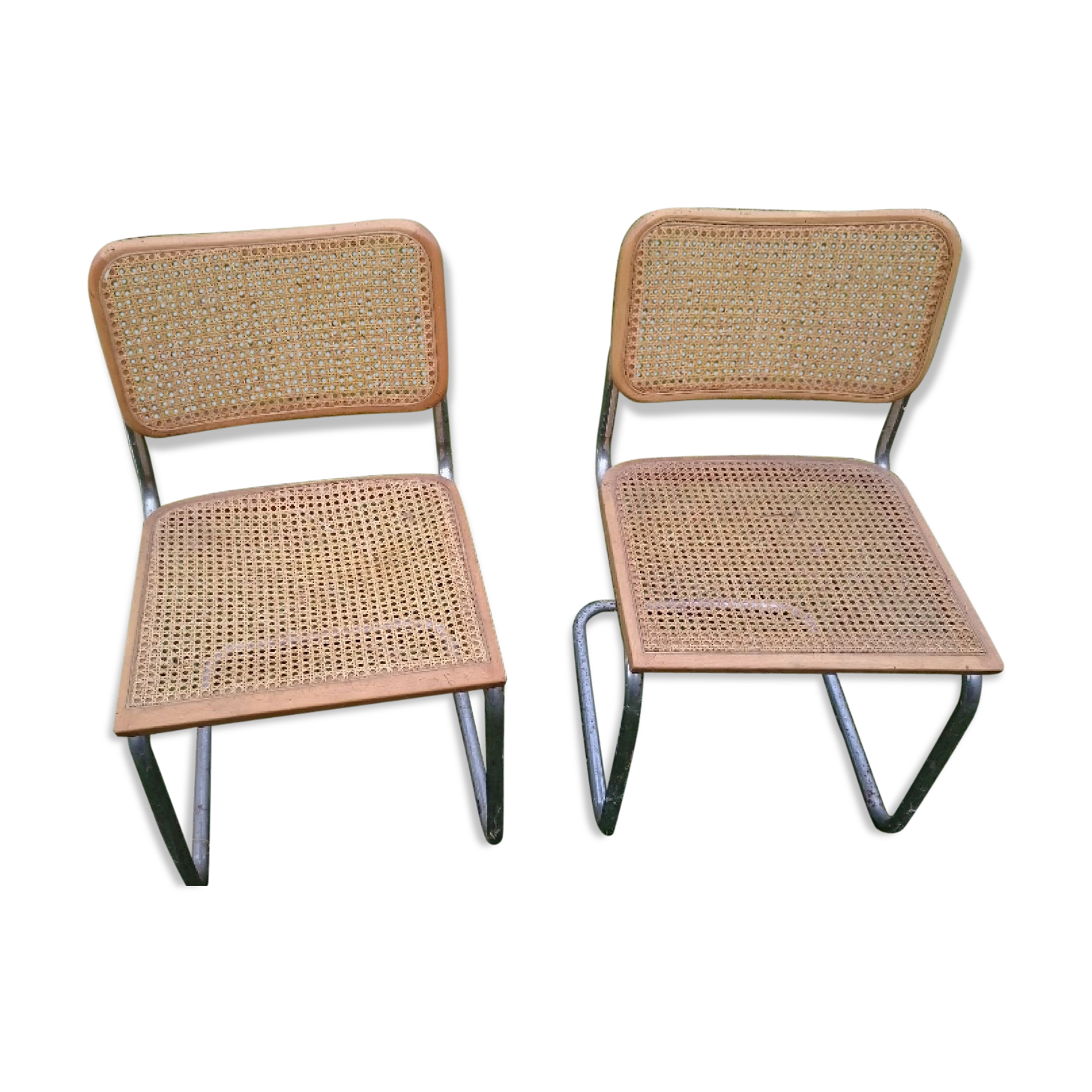 Chaises cesca B32 par Marcel Breuer 1980