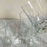 Five timpani glasses with vintage crystal stars