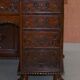 Victorian hand-carved kneehole desk 1850
