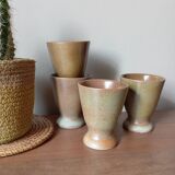 4 tasses en grès, vintage 1950