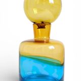 Sommerso Murano Art Glass Bottle In The Style of Flavio Poli for Seguso