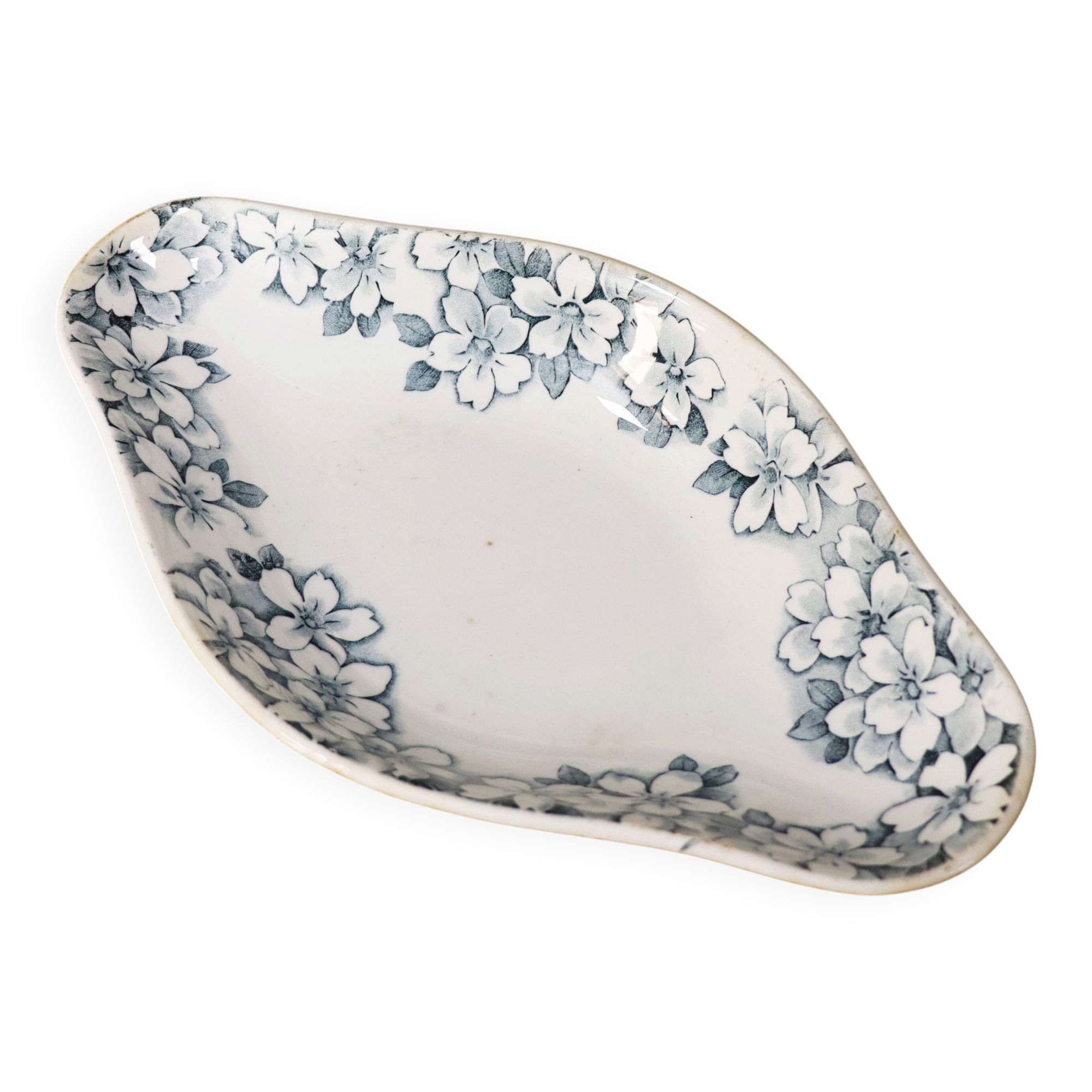 Petit plat vintage creux motif fleurs
