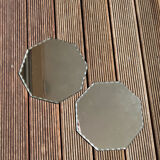 Pair of beveled octagonal mirrors