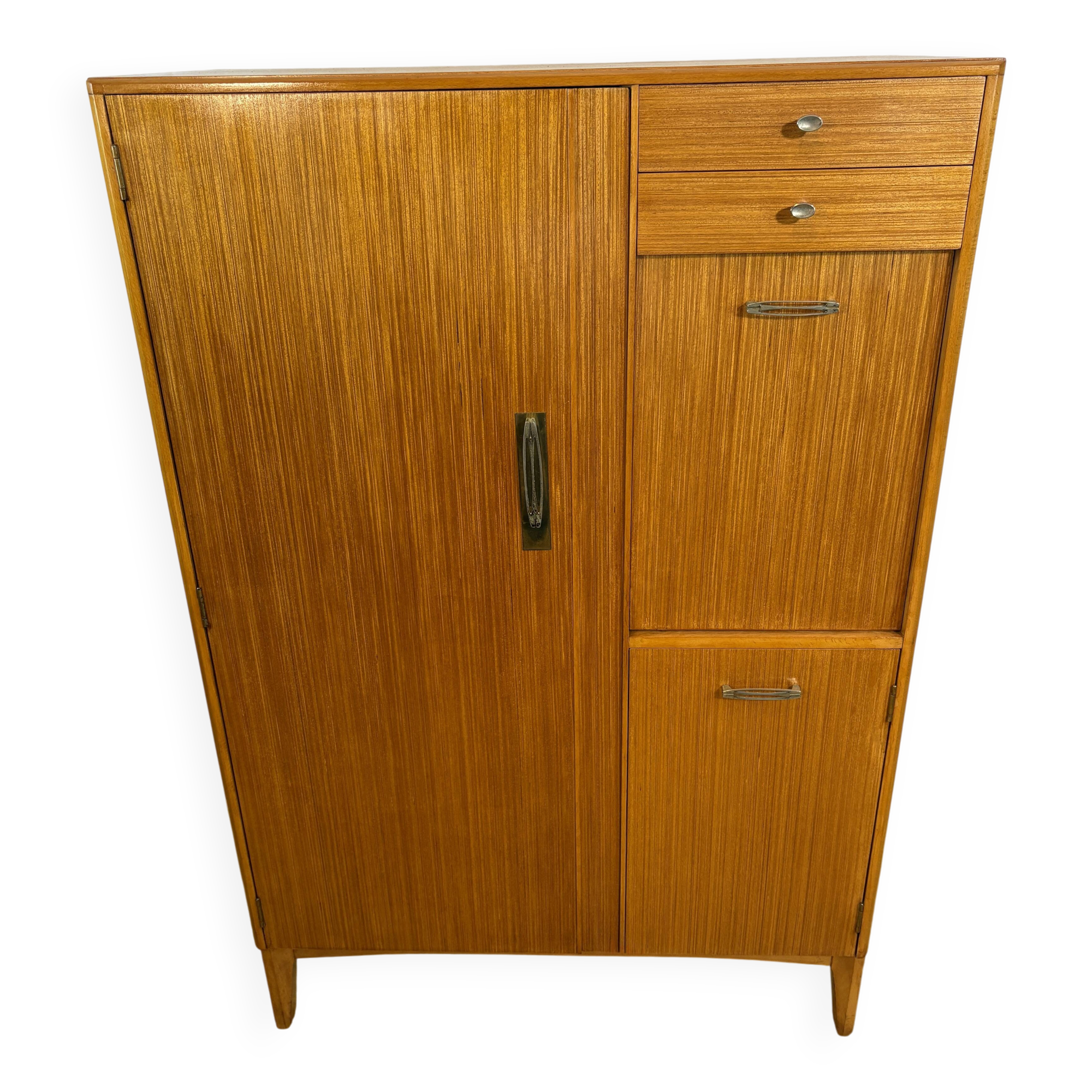 Mid Century Retro Teak Gentleman’s / Bachelor Wardrobe by Remploy 1960