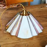 Fan hanging lamp in art deco glass paste year 40/50
