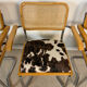 4 fauteuils cannés chrome et bois années 70