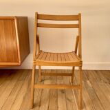 vintage beech wood folding chair from the 70s