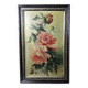 Large antique painting of peonies, signed E. Jacque, late 19th to early 20th century.