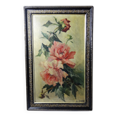 Grand tableau ancien aux pivoines, signé E. Jacque, fin XIXe début XXe