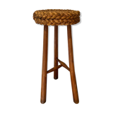 Raffia bar stool braided 1960