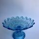 Compotier en verre pressé bleu