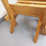 Pair of Vintage Brutalist Slatted Wood Lounge Chairs