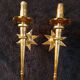 splendid set of gilded iron wall sconces by Gilbert Poillerat