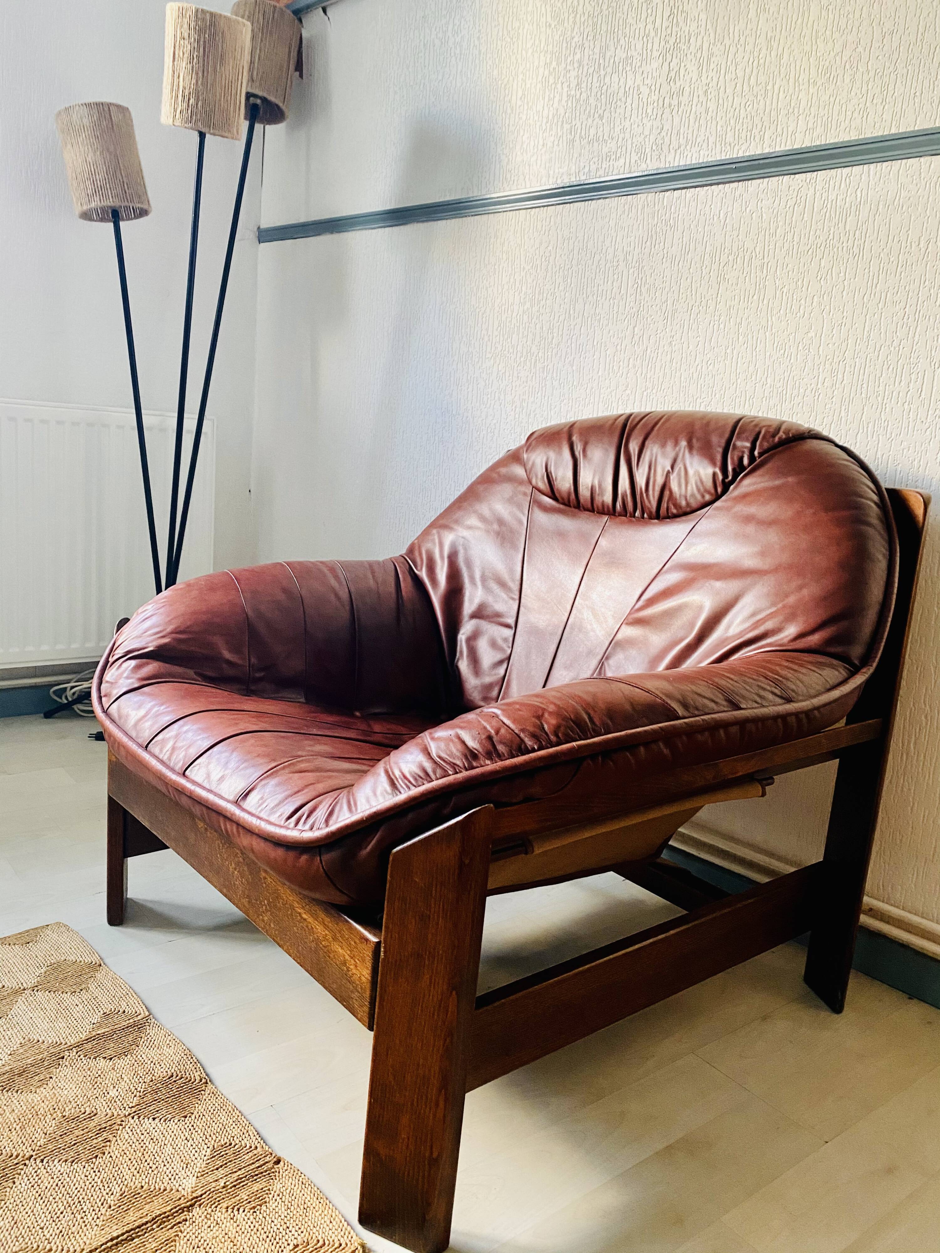 80's leather armchair