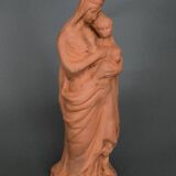 Virgin and Child in terracotta 19th century modeling