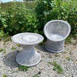Ancien salon en rotin blanc : 5 meubles