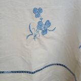 Antique linen/mixed sheet with embroidery