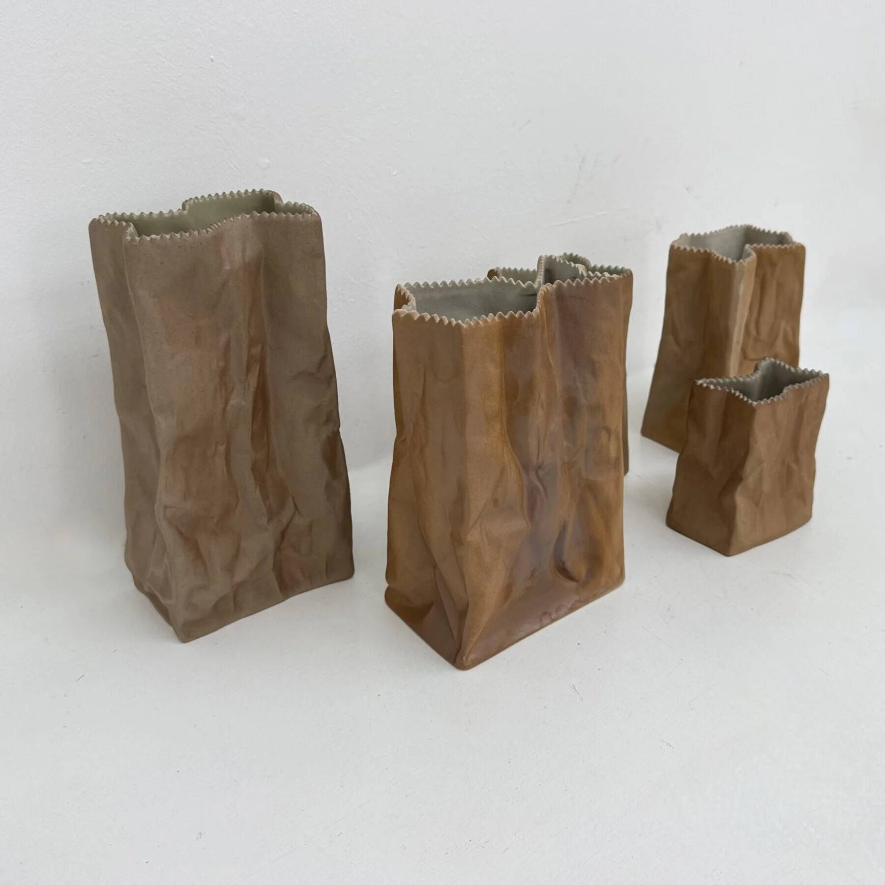Set of 6 Rosenthal paper bag vases by Tapio Wirkkala, 1970s