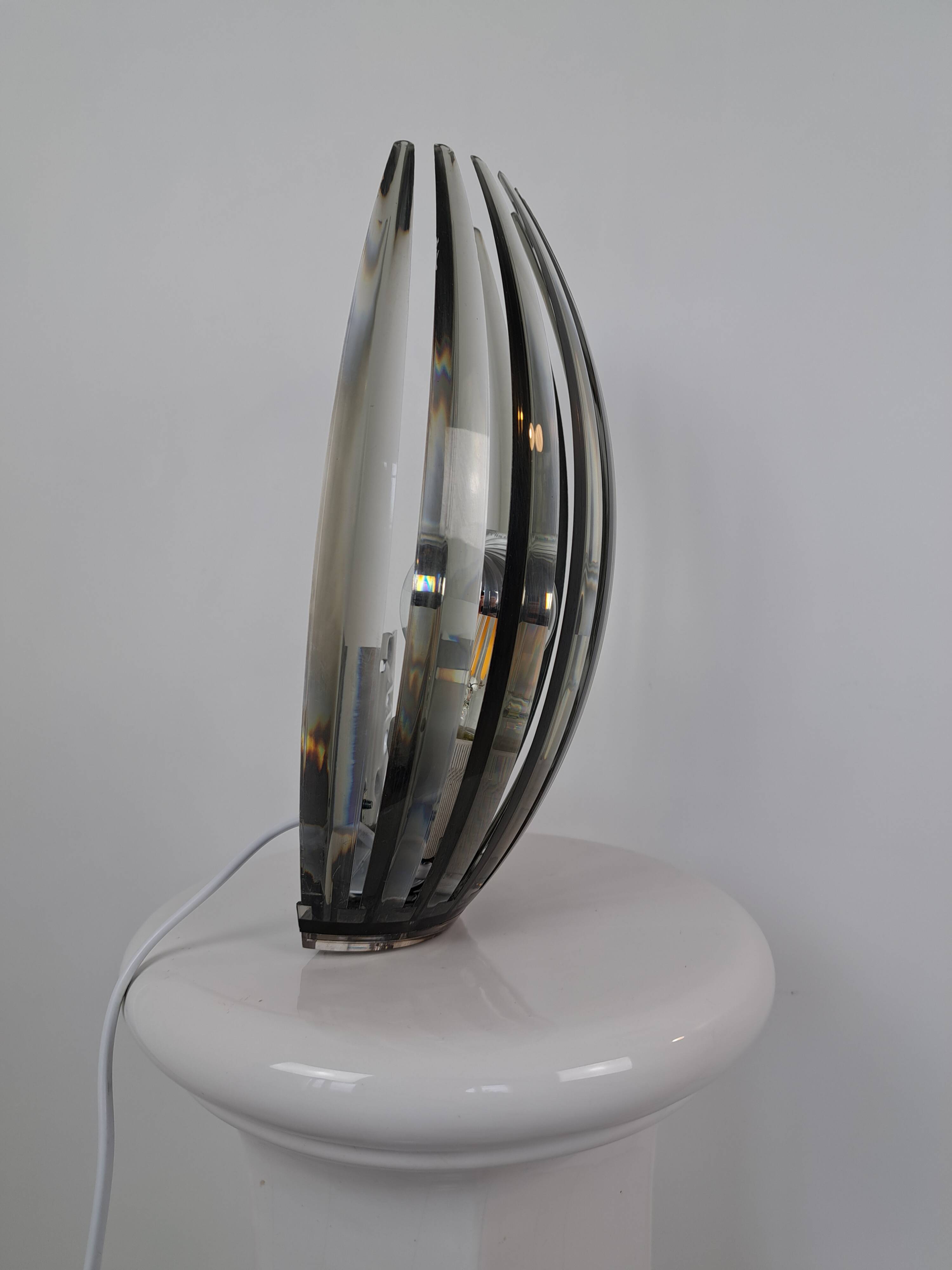 Slatted plexiglass wall light