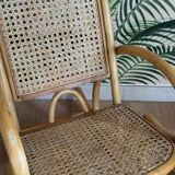 Vintage rattan rocking chair for children