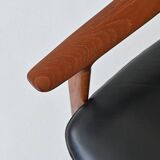Paire de fauteuils scandinaves en teck et cuir Westnofa Norvège 1960