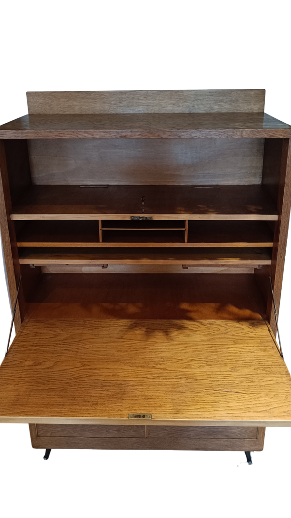 Meuble secrétaire École d'Amsterdam art déco signé Eshuis &co