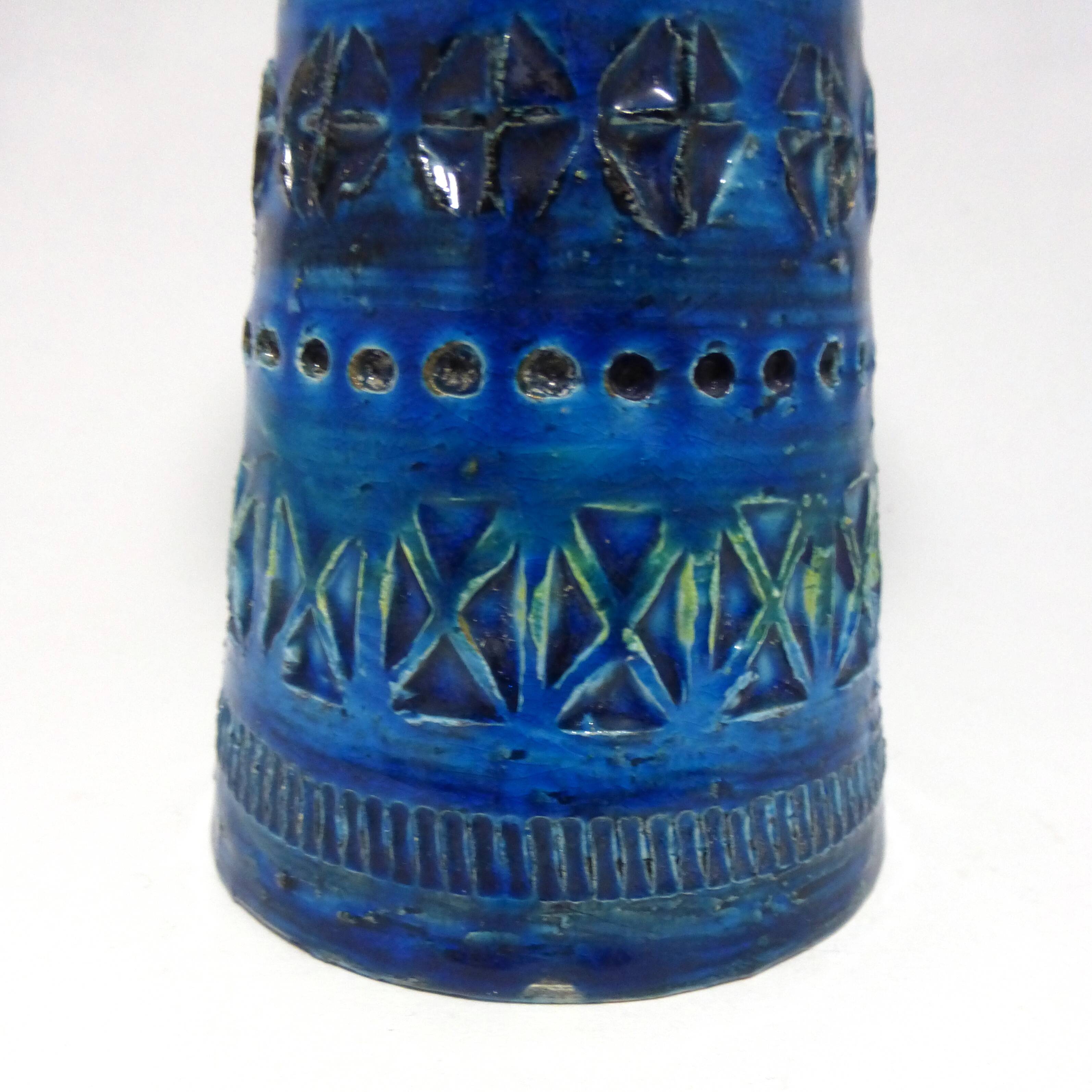 1950 1960 Rimini Blu Aldo London Diamond Bitossi ceramic candleholder