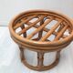 Canning rattan chair and vintage foot rests