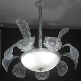 Luxury Barovier & Toso chandelier, Murano Pulegoso glass, 1950s