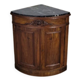 Small corner cabinet with marble, corner sideboard.