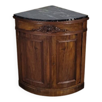 Small corner cabinet with marble, corner sideboard.
