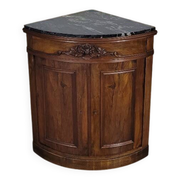 Small corner cabinet with marble, corner sideboard.