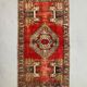 Small vintage turkish rug 101x53 cm, short runner, tribal, shabby, mini carpet