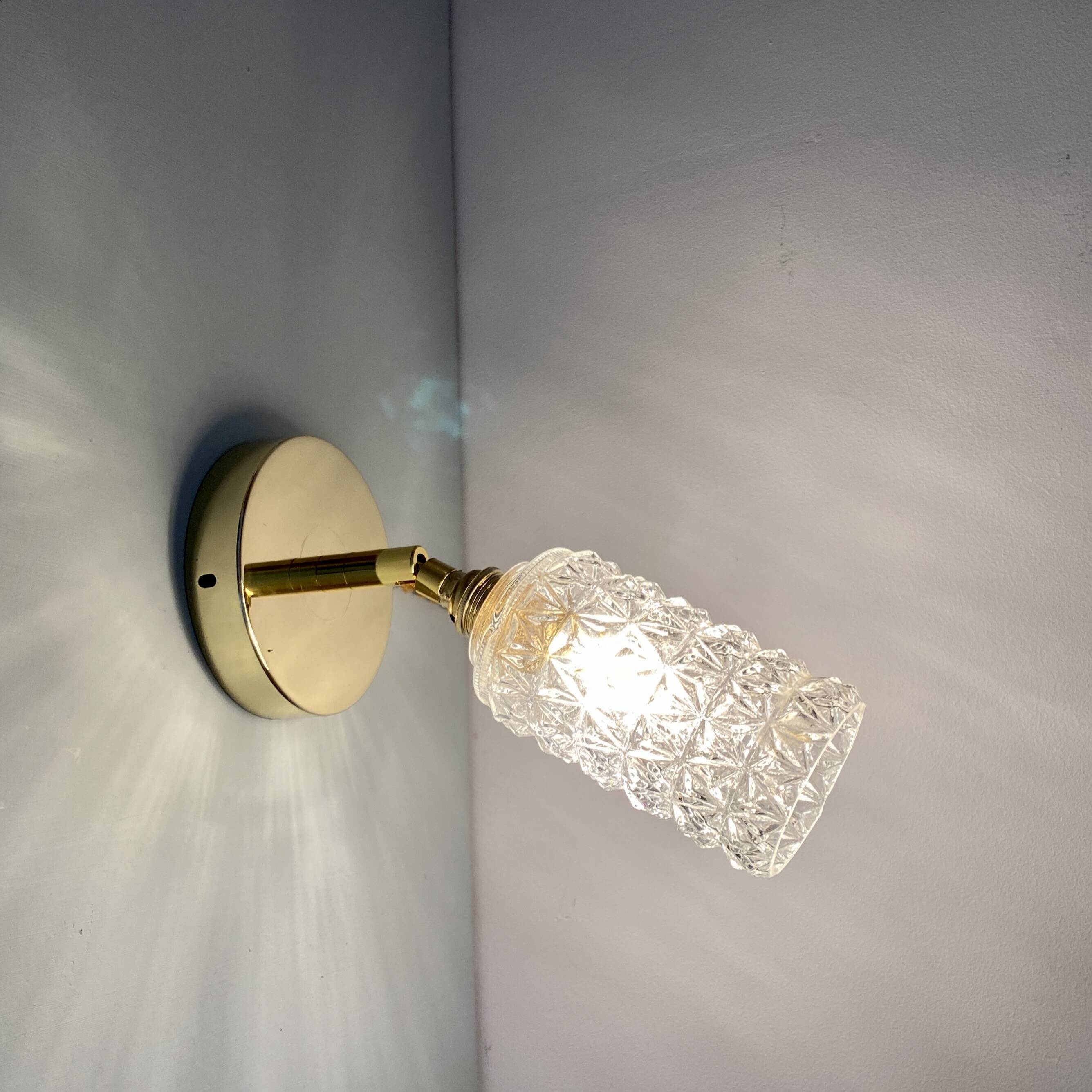 Vintage tulip wall lamp in molded glass