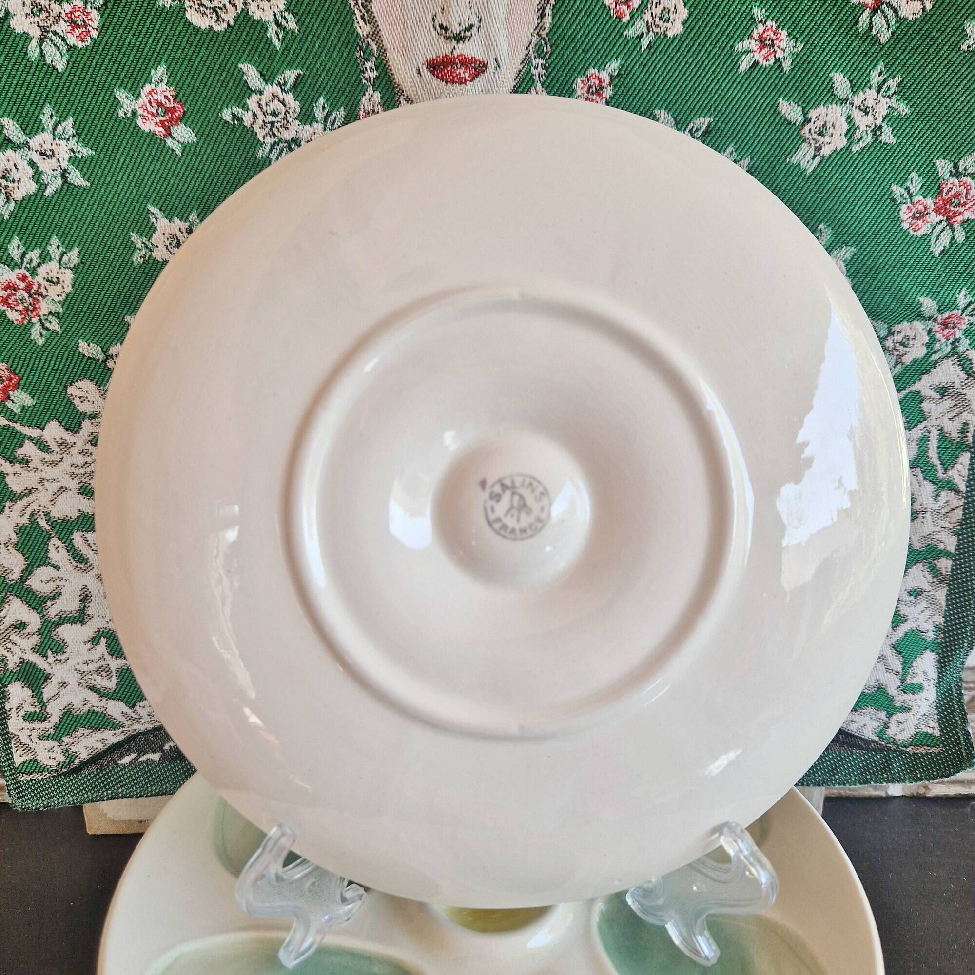 Set of 4 old oyster plates, SALINS pottery, France