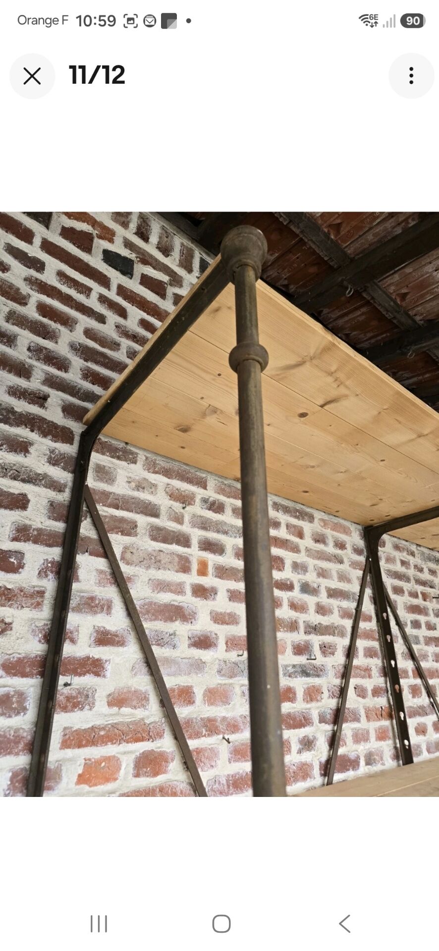 Shelf in iron and wood by Théodore SCHERF