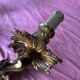 Lustre bronze doré 6 bougies annees 100